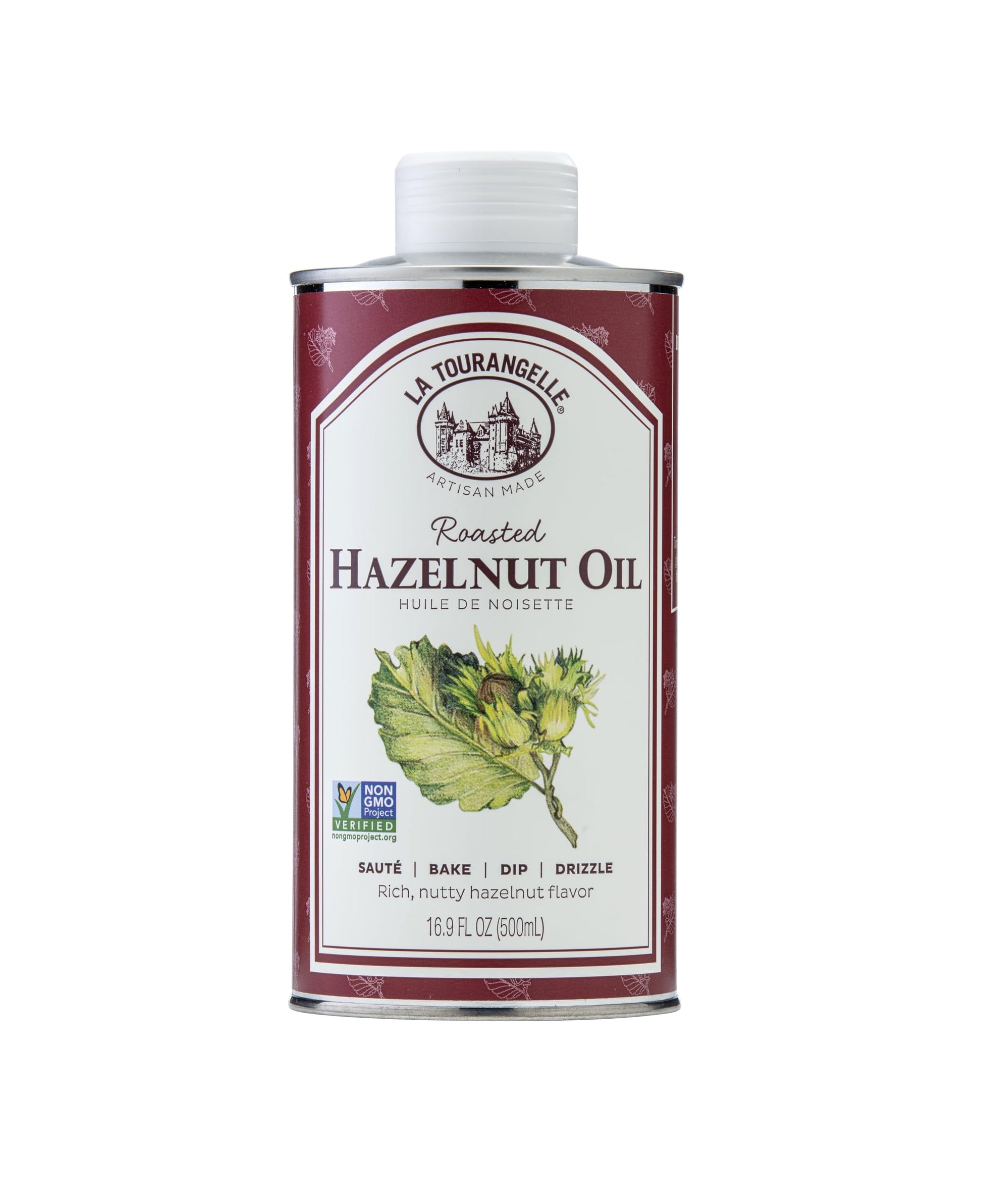La Tourangelle Roasted Hazelnut Oil, High-Oleic Oil Great For Baking, Stir-Frying, And Vinaigrettes, 16.9 Fl Oz