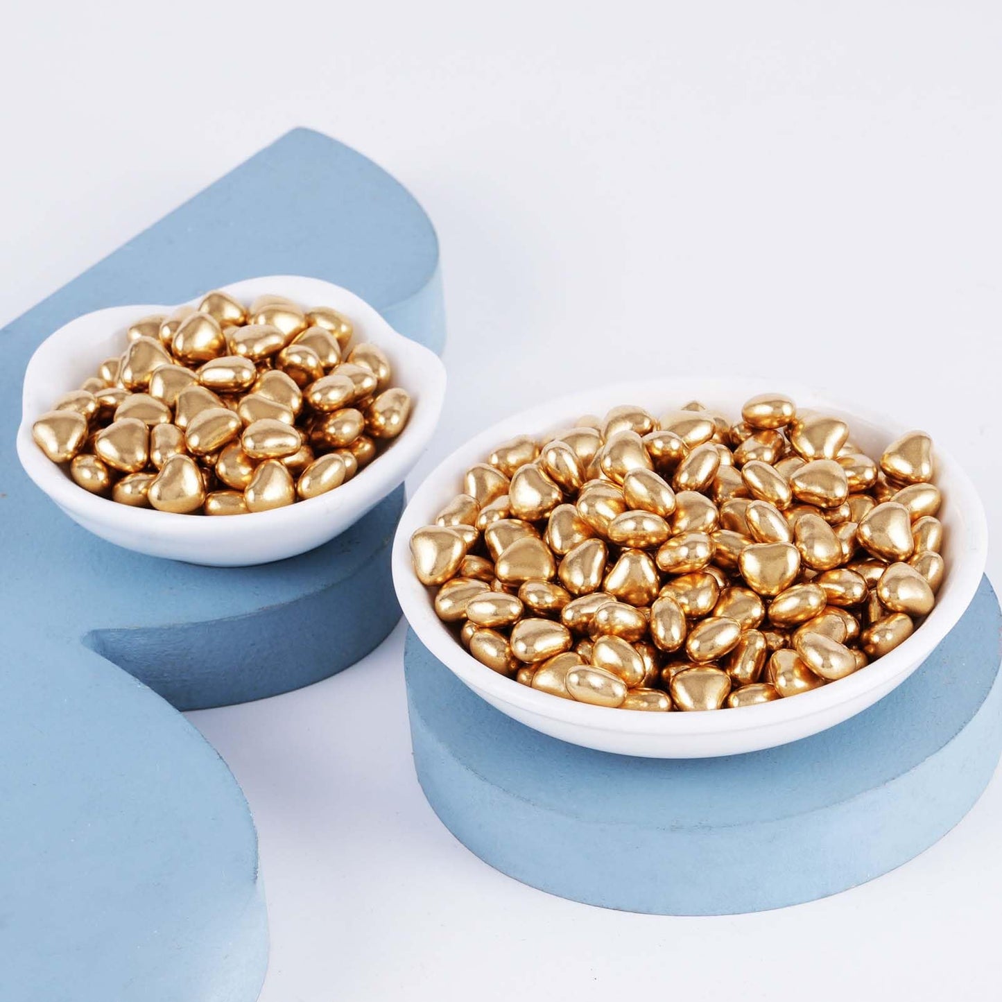 Kasvan Gold Heart Shapes Sprinkles - Edible Candy Pearls 100G/3.58 Oz, Mix Size, Baking Cake Decorations, Ice Cream Toppings And