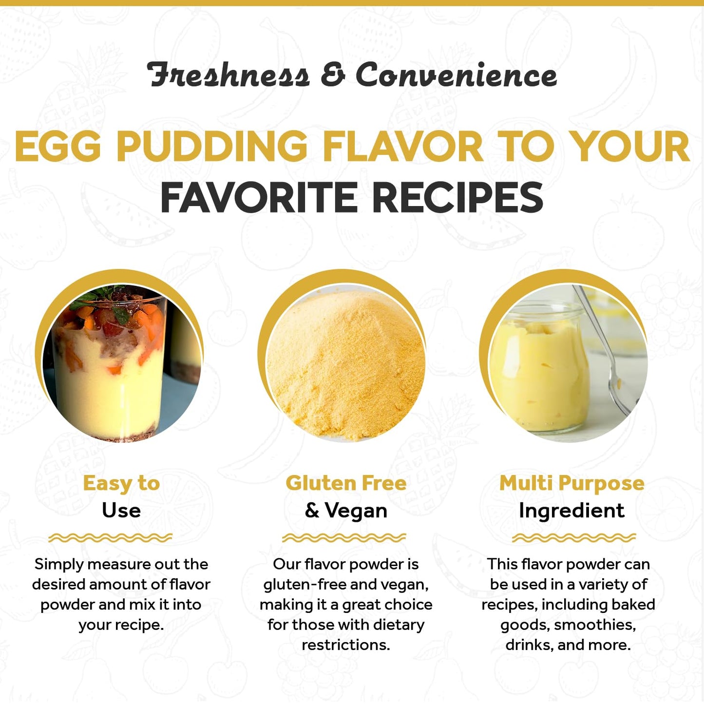 Fanale Egg Pudding Bubble Tea Flavoring Powder | 2.2 lbs (Pack of 20) | Ideal for Baking, Smoothies, Desserts, and Drinks