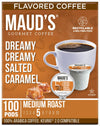 Maud'S Salted Caramel Coffee Pods, 100 Ct | Dreamy Creamy Caramel Flavor | 100% Arabica Medium Roast Coffee | Solar Energy Produ
