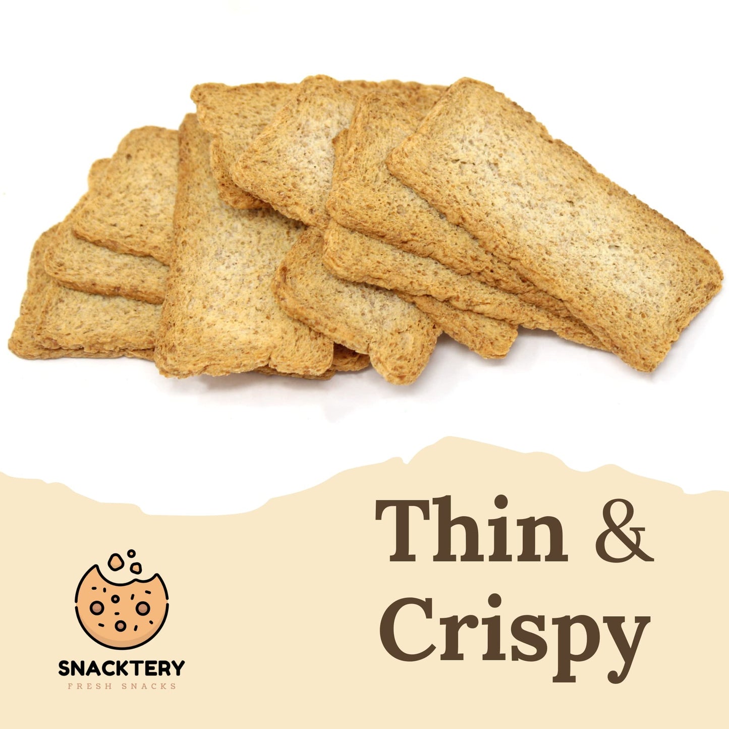 SNACKTERY Whole Wheat Melba Toast  ers - All Natural, Thin & Crispy - 7 Oz (Pack of 2)