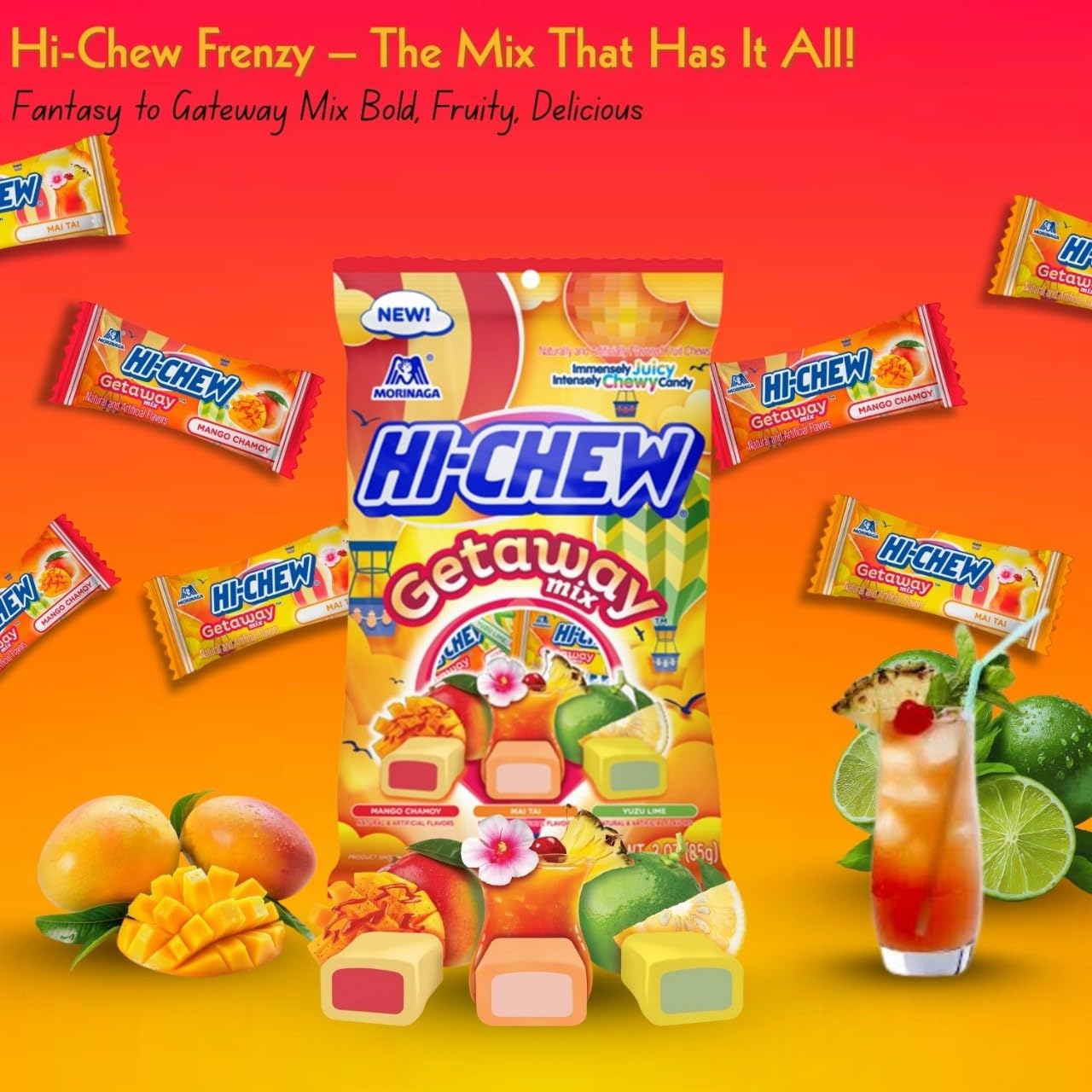 Endless Savings Hi Chew Candy Variety Mix – Pack of 2 Bags, Includes Getaway & Plus Fruit Flavors, Individually Wrapped for Sharing