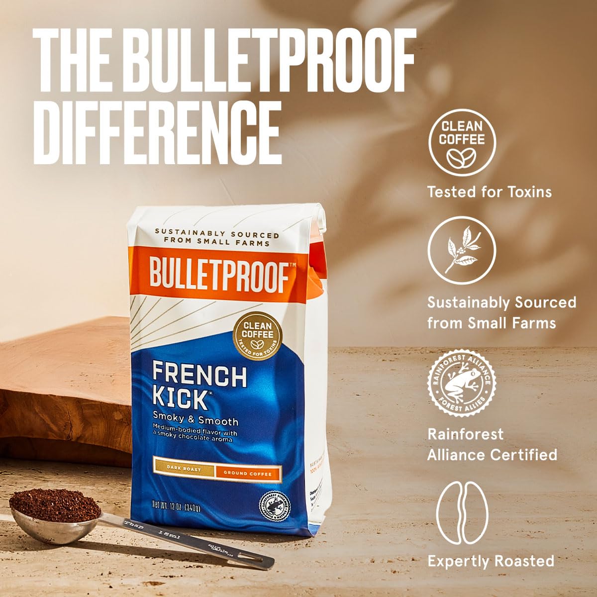 Bulletproof French Kick Dark Roast Ground, 12 oz