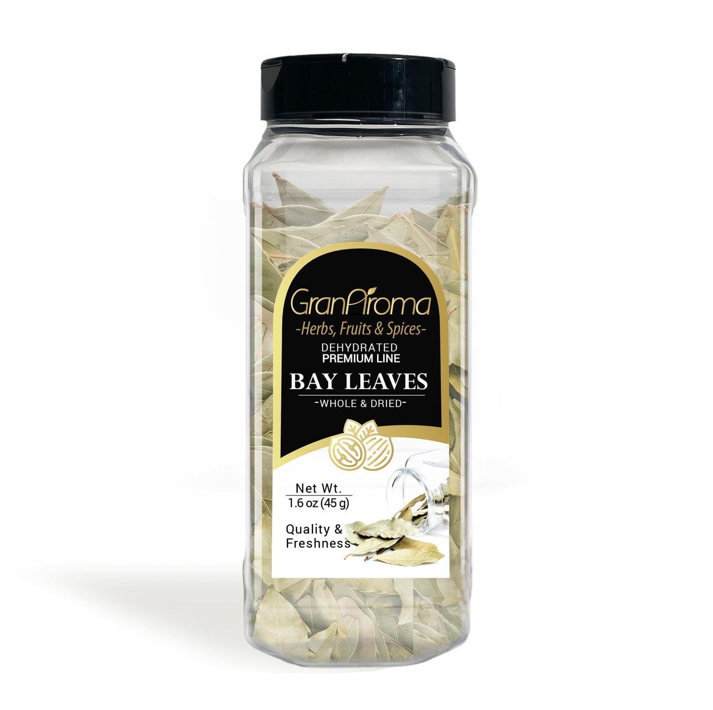 GranAroma Whole Bay Leaf, Aromatic Fragrant, Savory Flavor, Cooking Herb (1.6 Ounce)