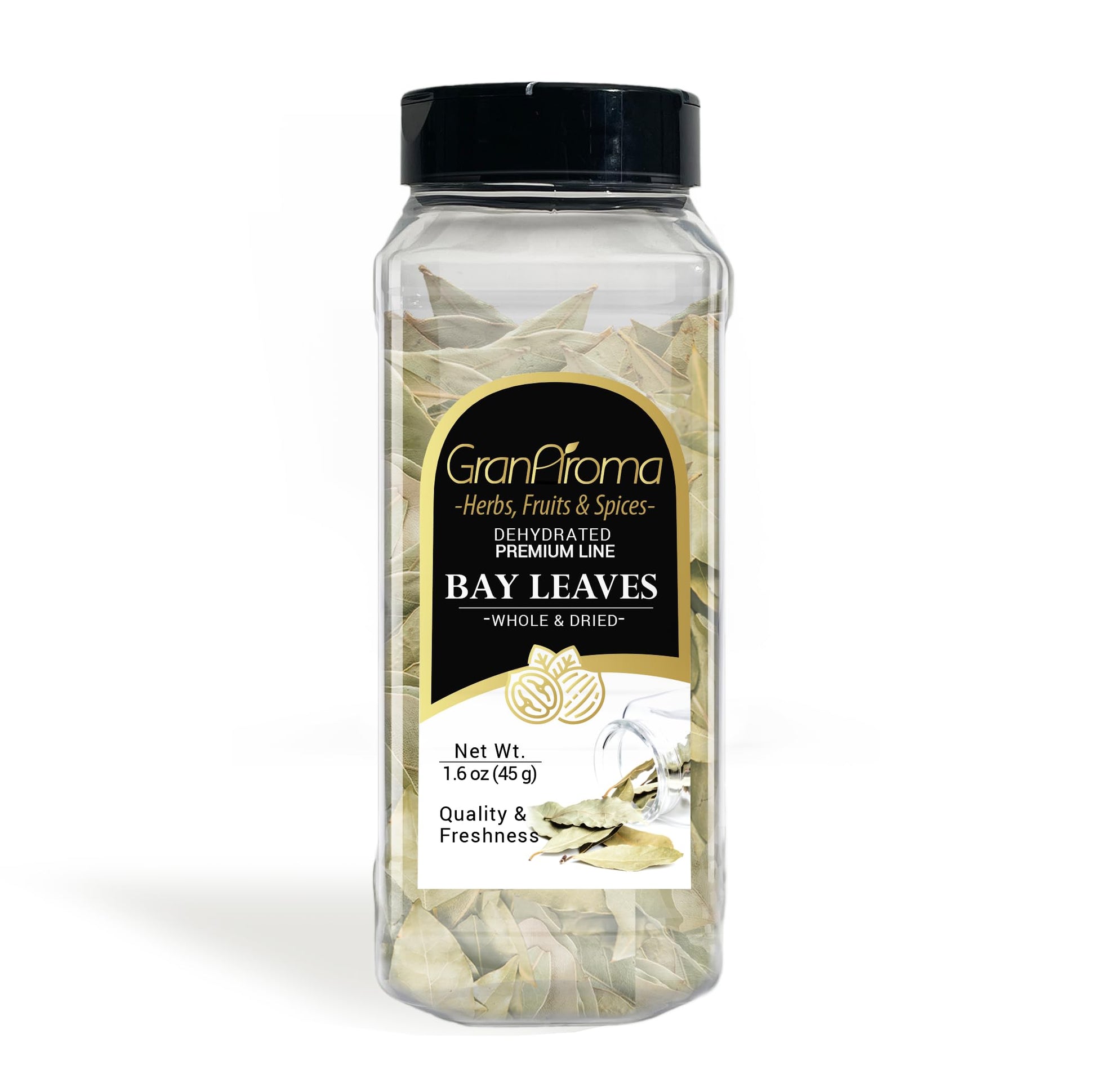 GranAroma Whole Bay Leaf, Aromatic Fragrant, Savory Flavor, Cooking Herb (1.6 Ounce)