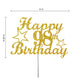 98 Birthday Cake Topper Gold Glitter, Party Decoration Ideas, Premium Quality, Sturdy Doubled Sided Glitter, Acrylic Stick. Made