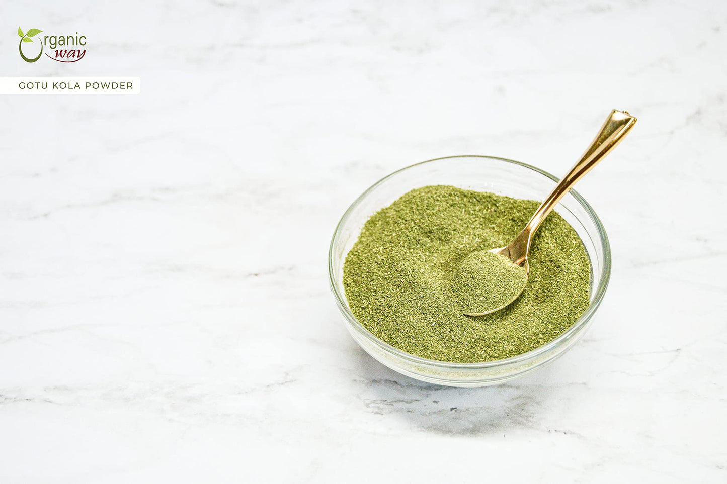 Organic Way Gotu Kola Powder (Centella asiatica) - Kosher & USDA Certified | Vegan, Non-GMO & Gluten Free | Tested for Heavy Met