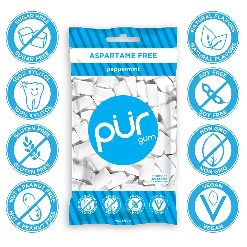 Pur Gum Peppermint Gum 60 Piece (12X80 Grams)