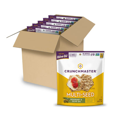 Crunchmaster Gluten-Free Multi-Seed Rosemary & Olive Oil Crackers, 4oz. (Pack of 6)