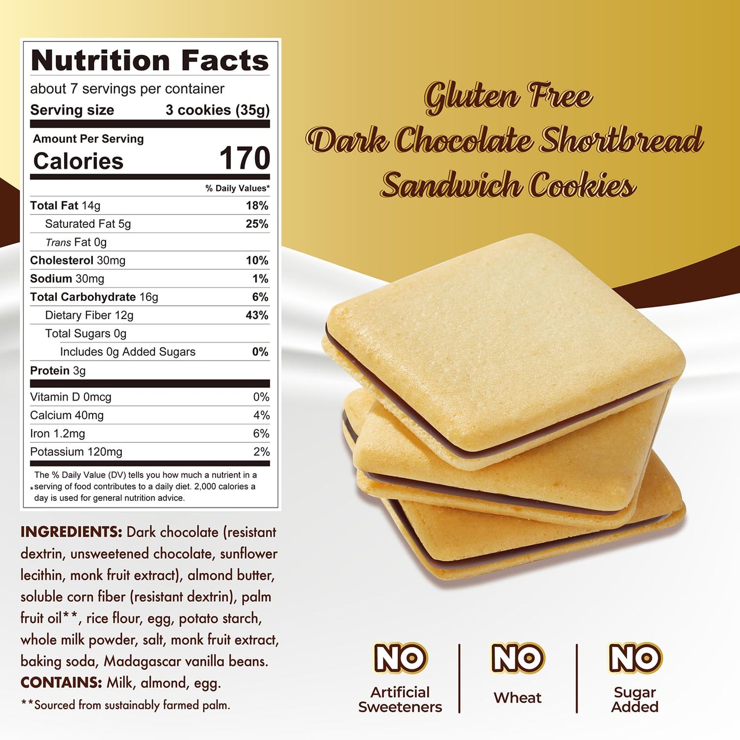 Choczero Chocolate Cookies, Dark Chocolate Jolies, Gluten Free, No Added Sugar, 20 Crispy Chocolate Filled Keto Cookies Per Box,