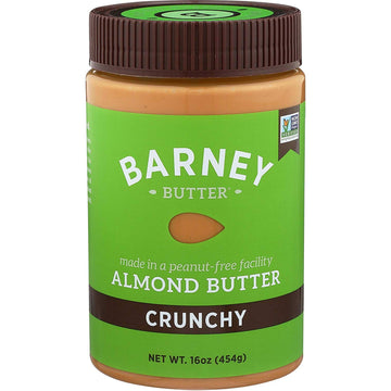 Barney Butter Almond Butter, Crunchy, 16 Ounce Jar, Skin-Free Almonds, No Stir, Non-Gmo, Gluten Free, Keto, Paleo, Vegan