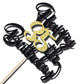Klionjor 35th Birthday Cake Topper - Black Gold Glitter Cardboard Decoration