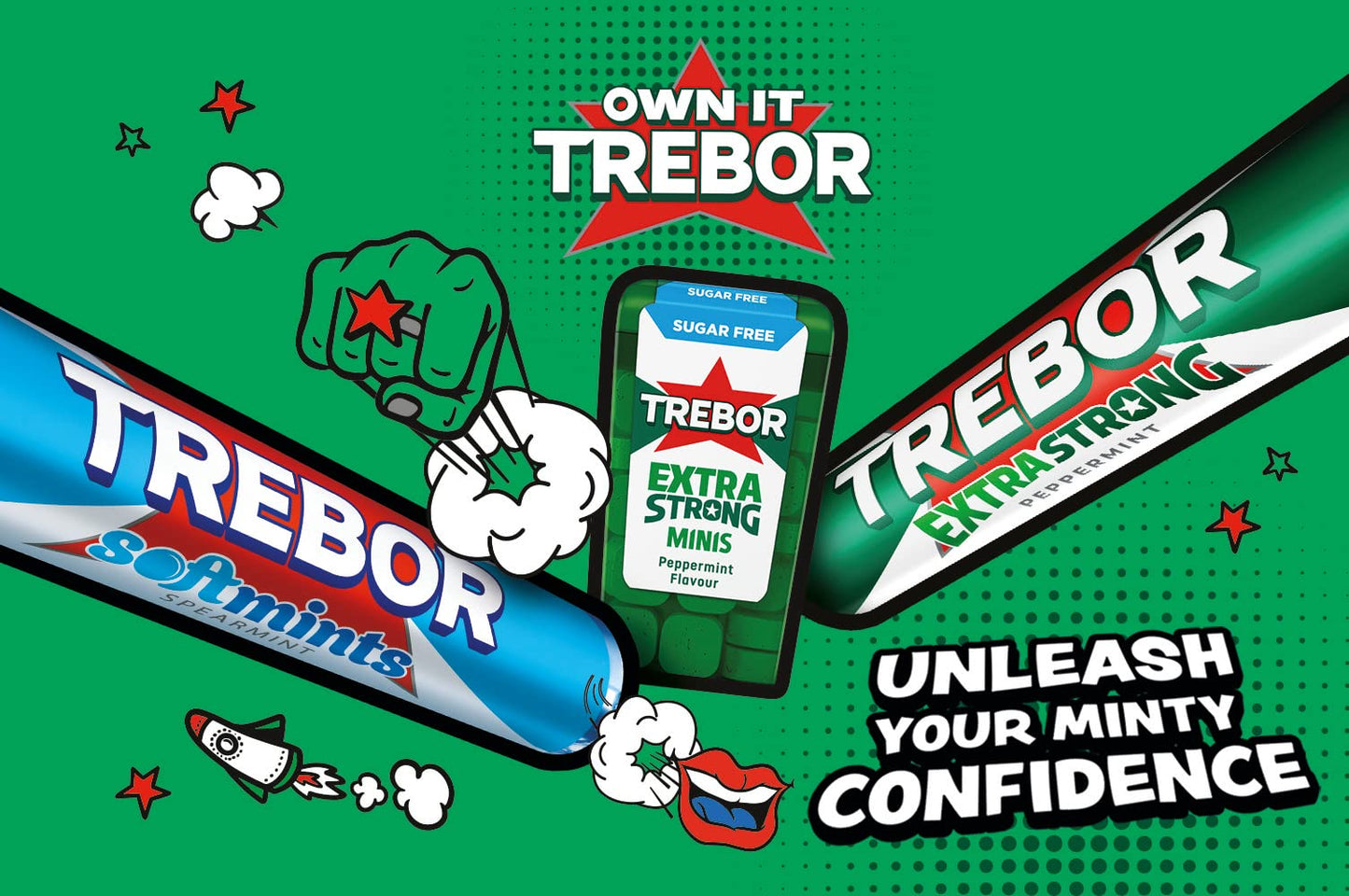 Trebor Extra Strong Mints, 166 G