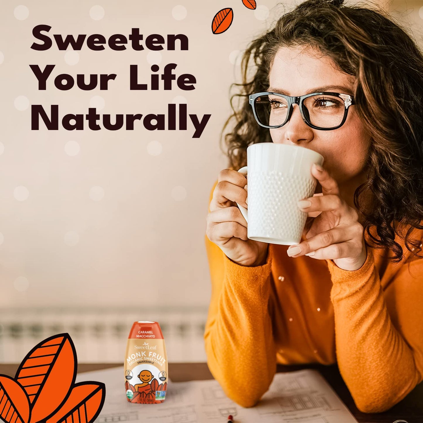 SweetLeaf Organic Monk Fruit Sweetener, Monk Fruit Extract, Sugar Free Monkfruit Sweetener, Keto Syrup for Coffee, Sugar Alterna
