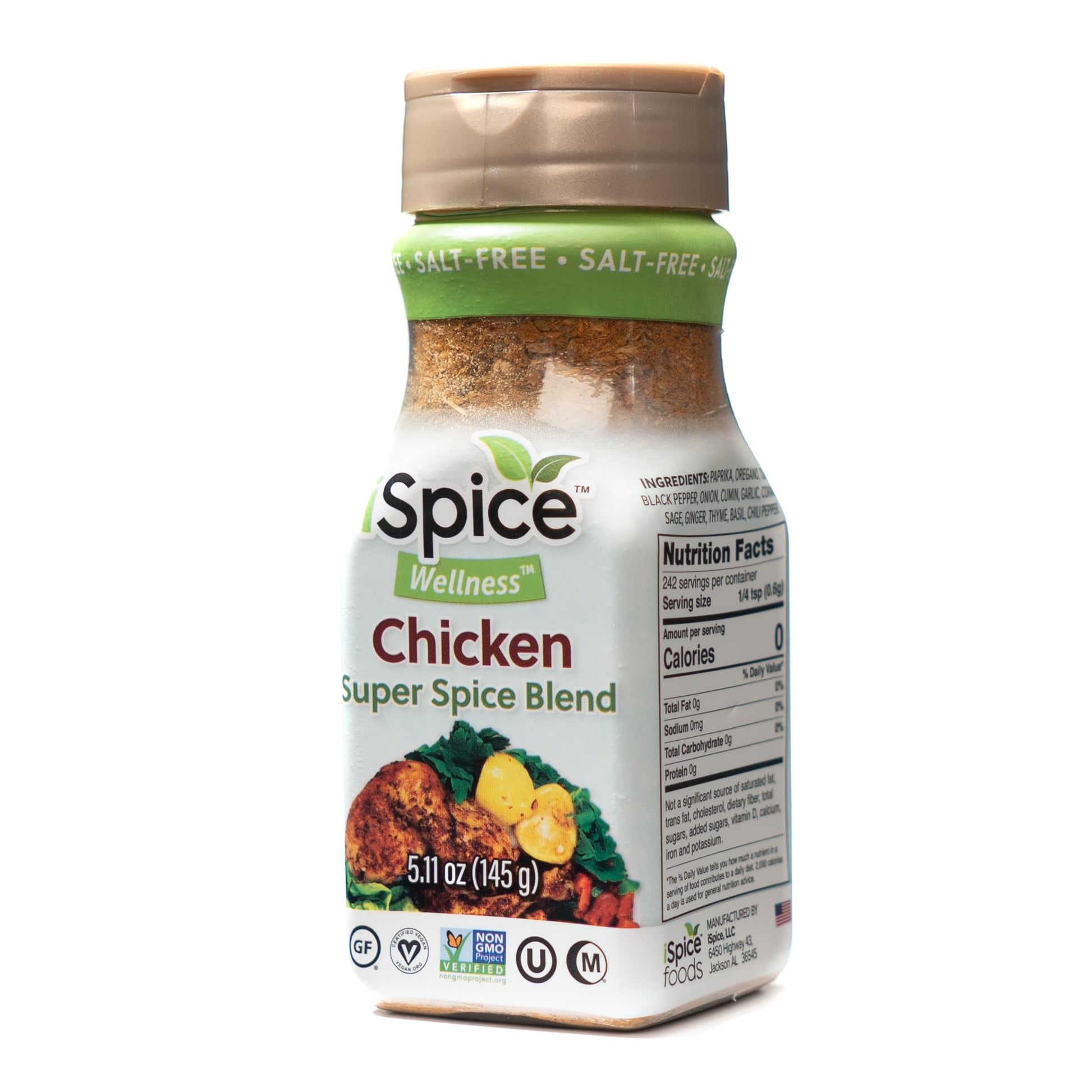 iSpice Chicken Super Spice Blend - Salt-Free, Sugar-Free, 100% Fat Free, 5.11 Ounce