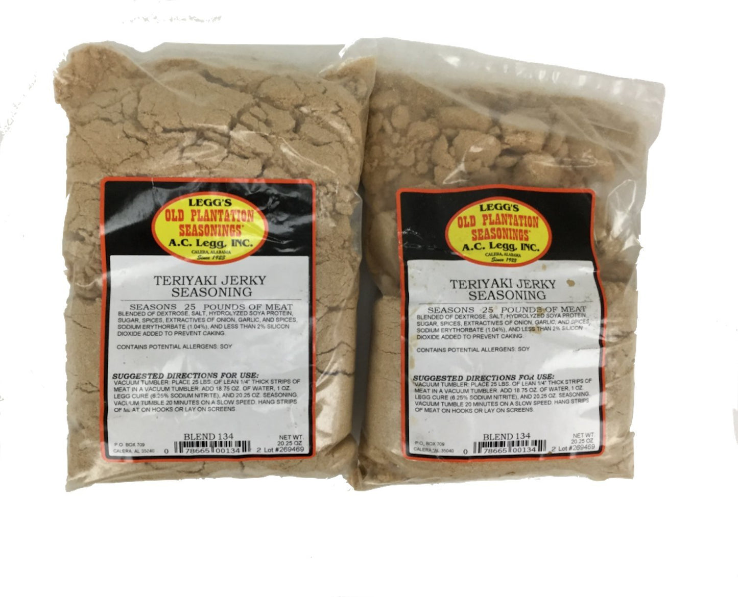 A.C. Legg Teriyaki Jerky Seasoning, 20.25 Ounce (Pack of 2) with Cure