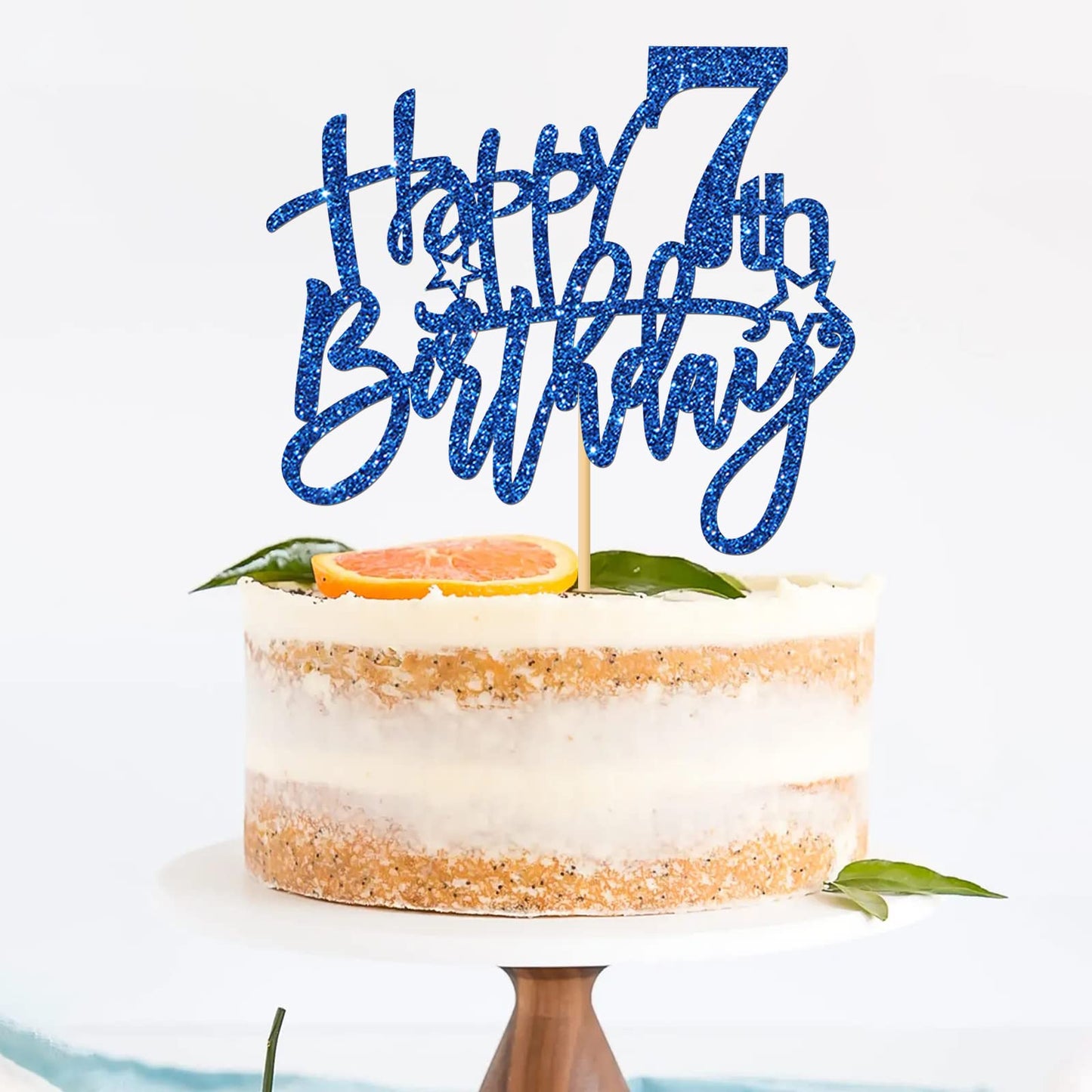 Roadsea Happy 7Th Birthday Cake Topper - Kid Girl Boy Seven Years Old Birthday Cake Supplies - 7Th Birthday Party Decorations -