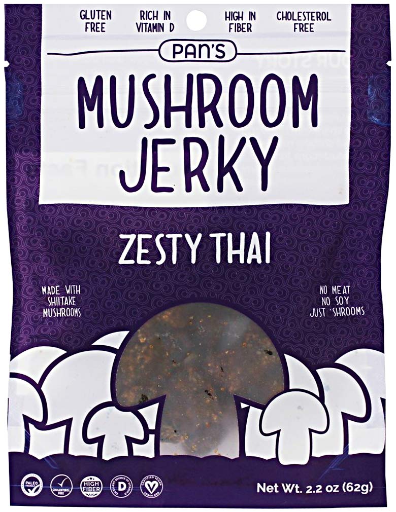 Pan'S, Mushroom Jerky, Zesty Thai Flavor (Meat-Free), 2.20 Oz (Pack Of 3)
