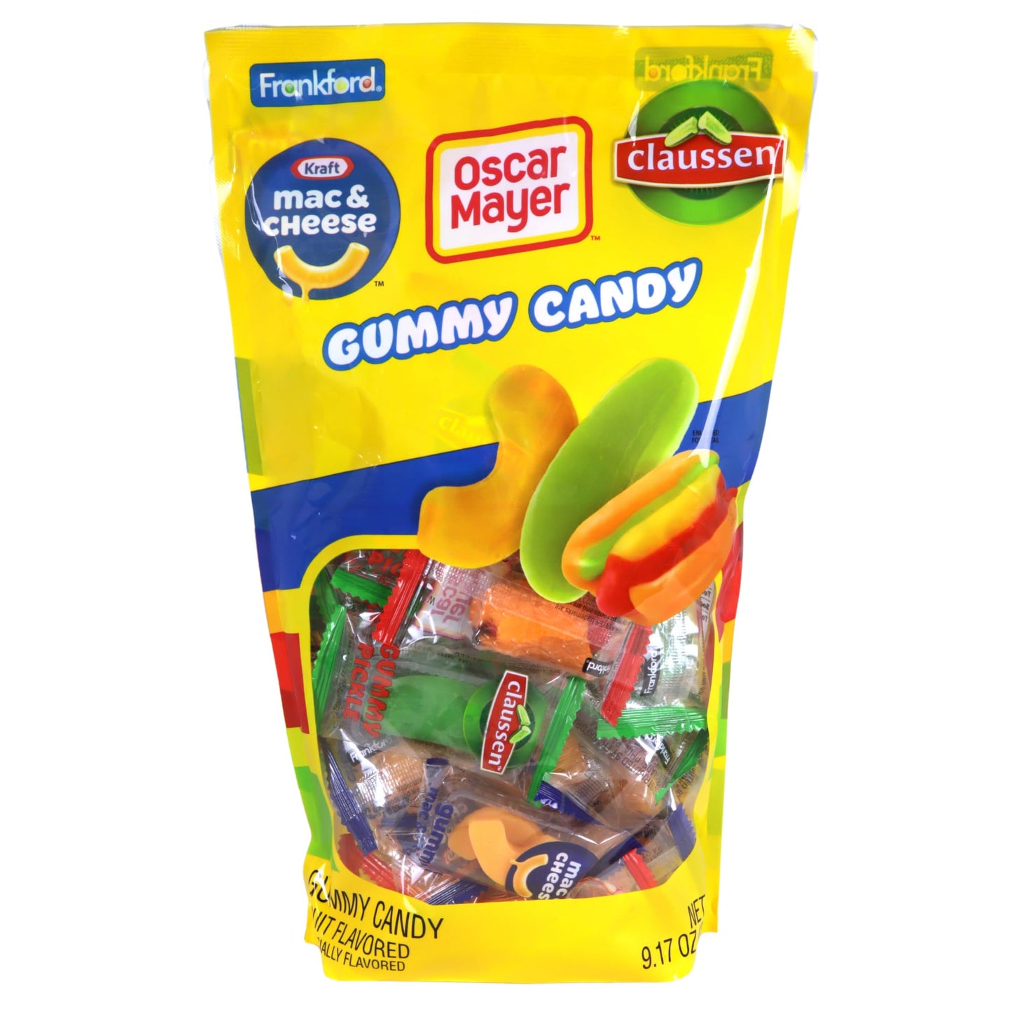 Frankford Gummy Food, Mac And Cheese, Pickle, And Hot Dog Shaped Gummies, Individually Wrapped Candies, (9.17 Ounces)