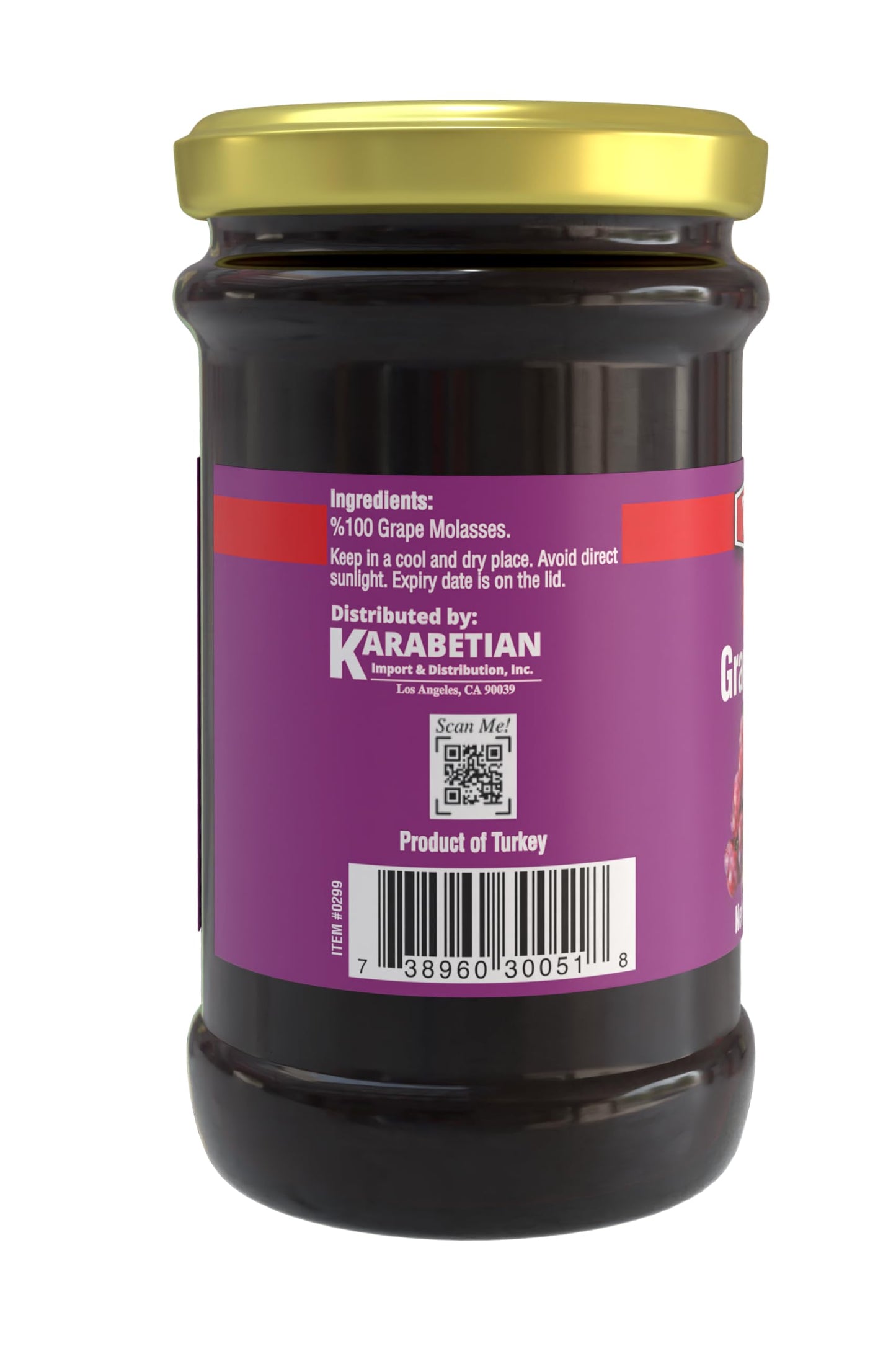 TAZAH G  Molasses - Turkish G  Molasses in Glass Jar - 13.4 Oz (380g) - Kosher