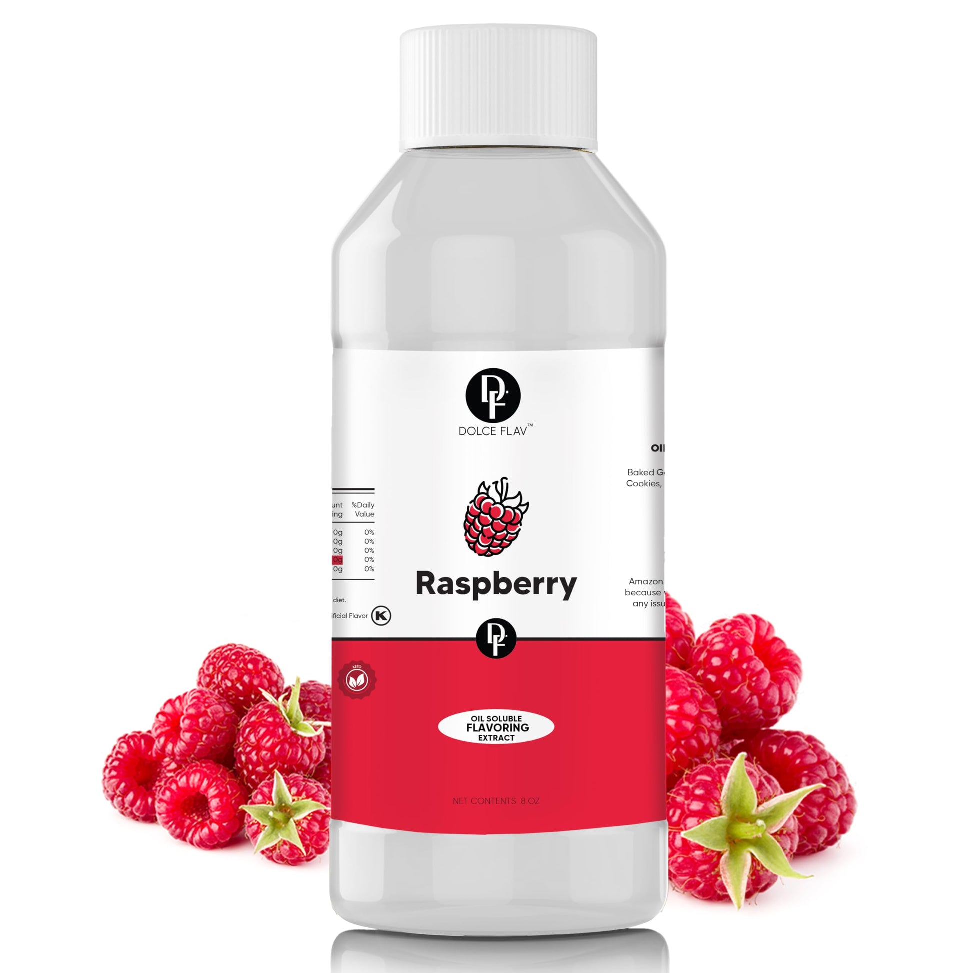 Dolce Foglia Raspberry Flavor Concentrate for Food & Cosmetics, 8 Oz.