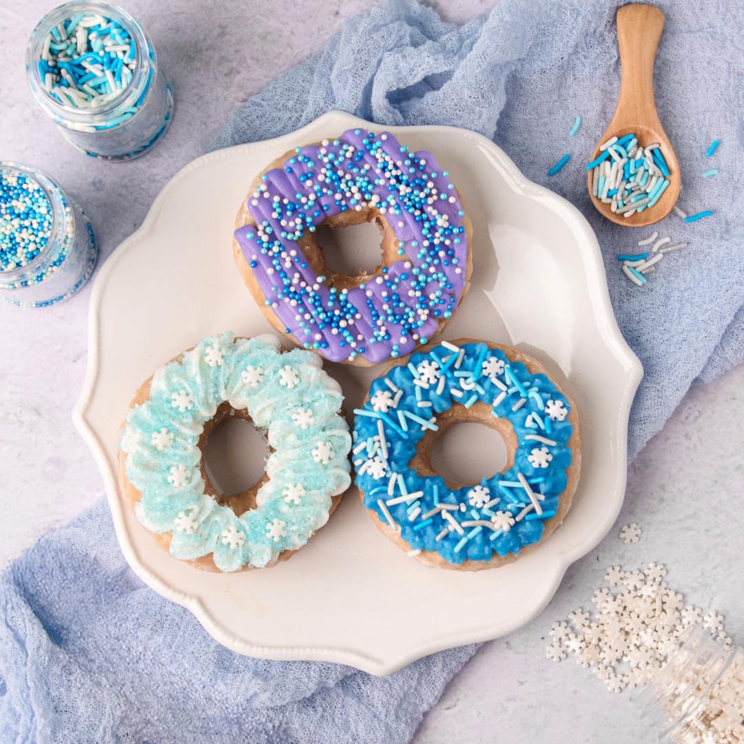 Sweets Indeed Winter Sprinkle 4-Pack - 10.90 oz | Blue Sugar Crystals  Shimmer Snowflakes  Winter Jimmies & Nonpareils | Frozen-Inspired Christmas & Holiday Baking Decorations