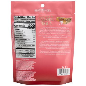 Brown & Haley Sea Salt Caramel Roca Stand-Up Pouch, Individually Wrapped Caramel Buttercrunch Toffee, 4.5 Ounces (Pack Of 1)