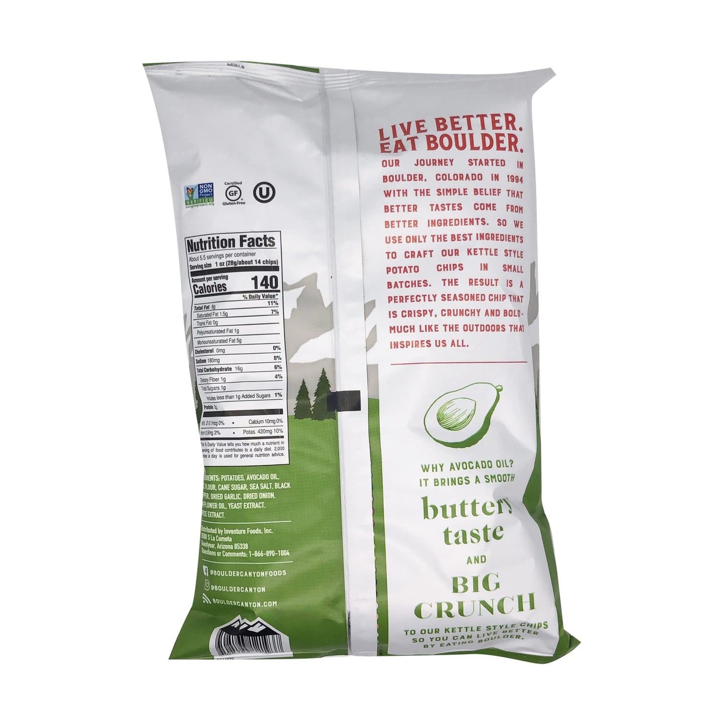 Boulder Canyon Chip Cut Avocado Sea Salt, 5.25 Oz