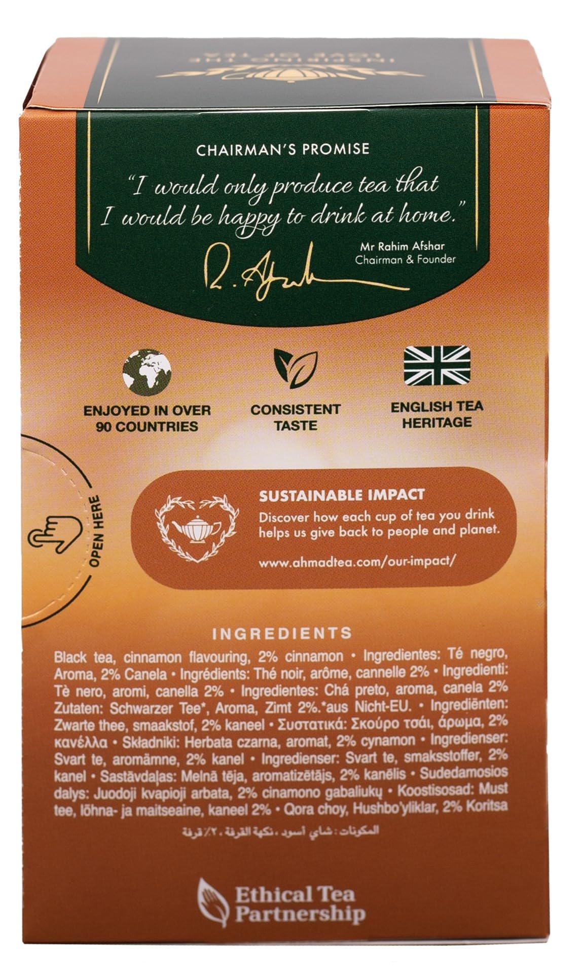 Ahmad Tea Black Tea, Cinnamon Haze, 20 ct (Pack of 6), Caffeinated, Sugar-Free, Model 695