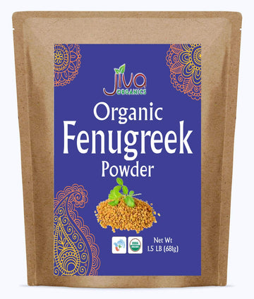 Jiva Organic Fenugreek Powder 1.5 Lb Bulk Bag - Non-Gmo (Methi Powder, Fenogreco En Polvo) - Resealable Kraft Bag
