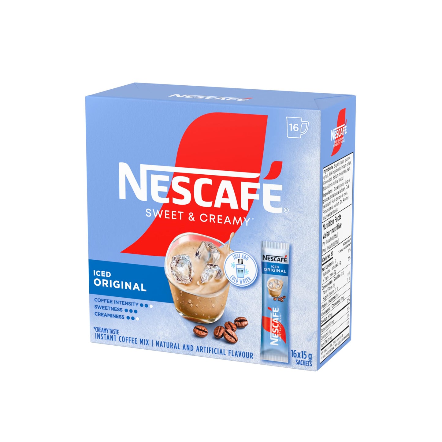 Nescaf   Nescafe Sweet & Creamy Iced Coffee, Instant Coffee Sachets, 16X16G {Imported From Canada}