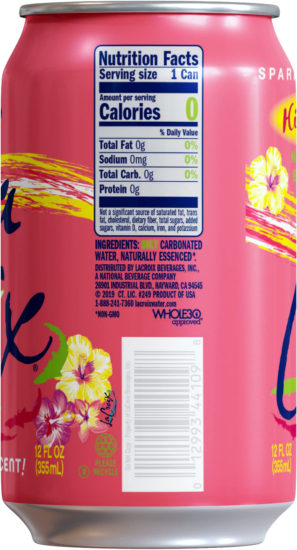 LaCroix Sparkling Water, Hi-Biscus Flavor, 12 Fl Oz, Pack of 12