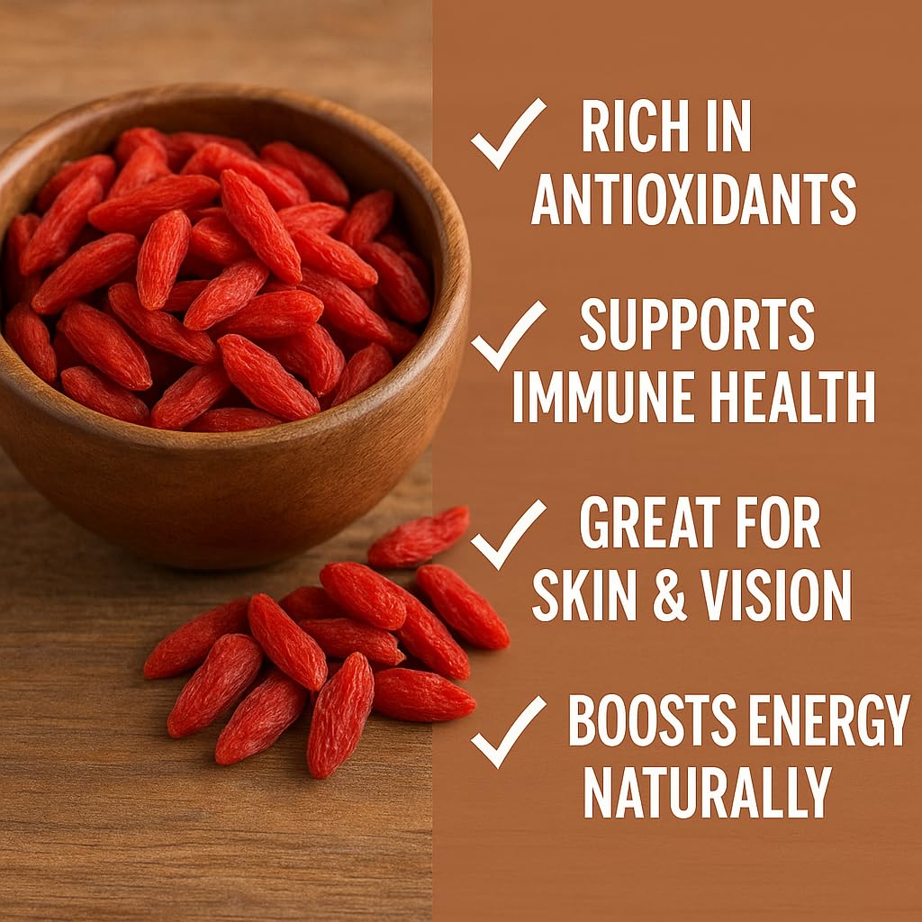 Organic Dried Goji Berries 64 Oz Jar 1 Pack | Bulk Supply of Goji Berry Fruit Superfood | Naturally Rich in Antioxidants to Supp