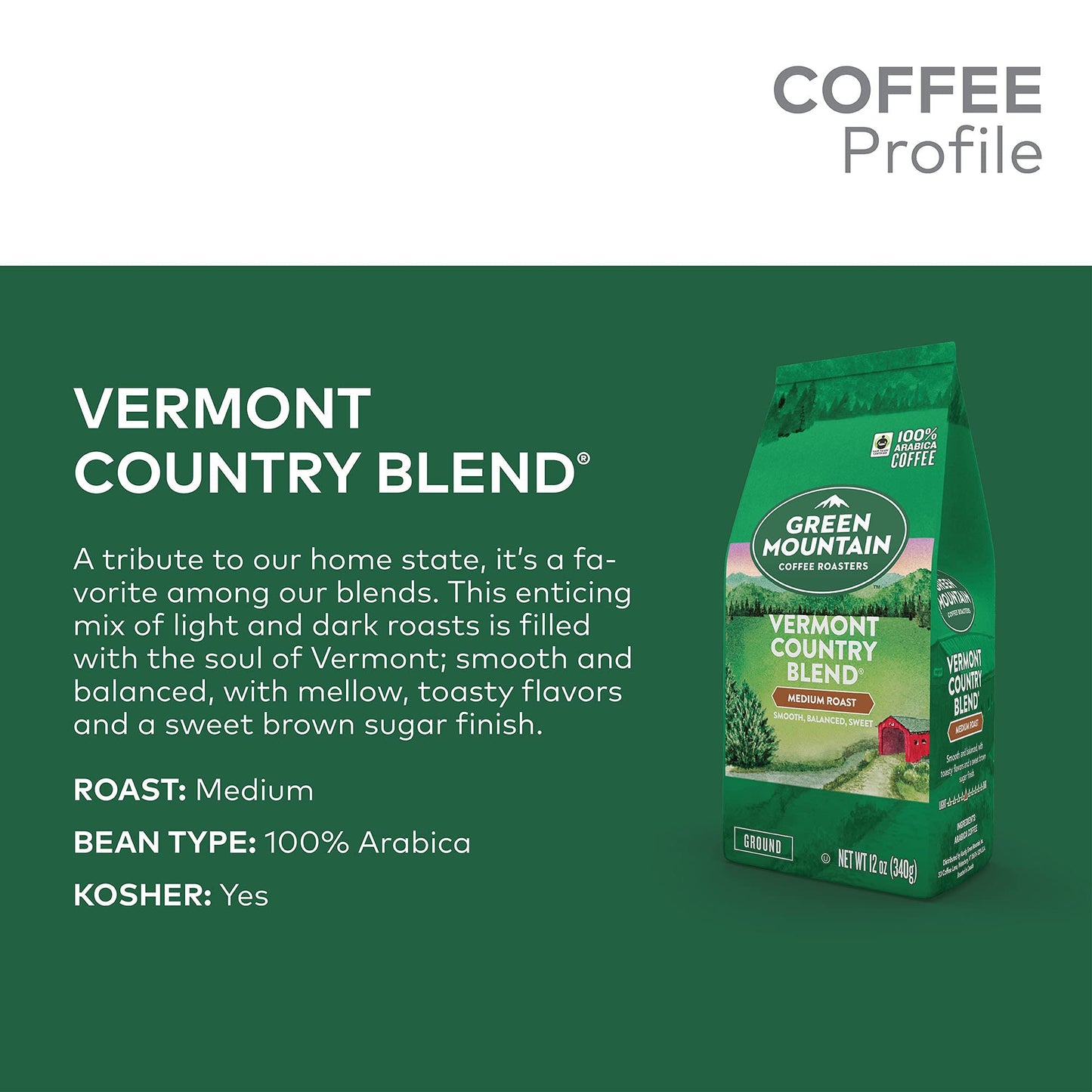 Green Mountain Coffee Signature Vermont Country Blend Ground Coffee 12Oz