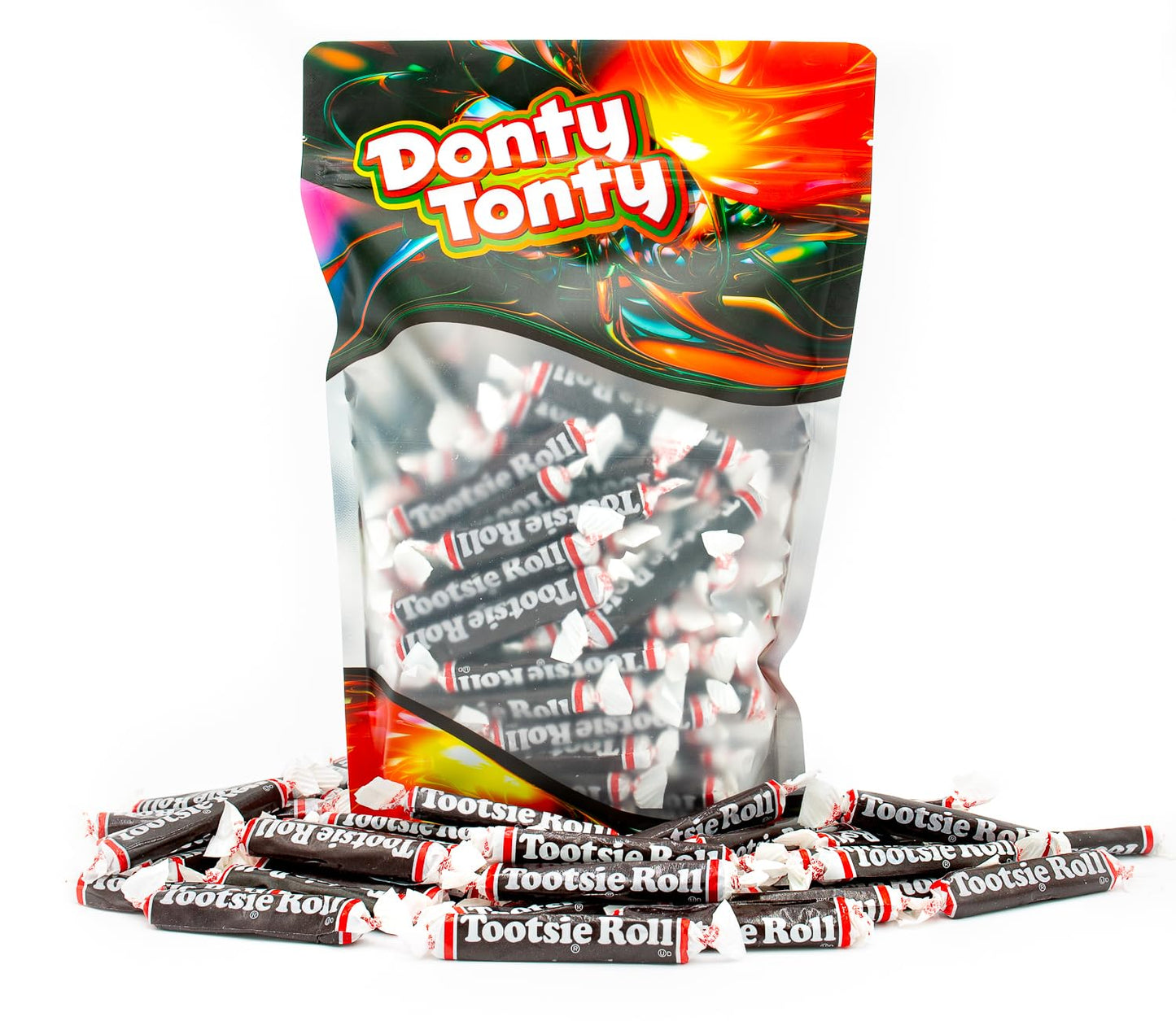 Tootsie Rolls Juniors Taffy Candy 2 Lb - Bulk Tootsie Rolls Candy Bag, Individually Wrapped, Gluten-Free Candy, Chocolate Chewy
