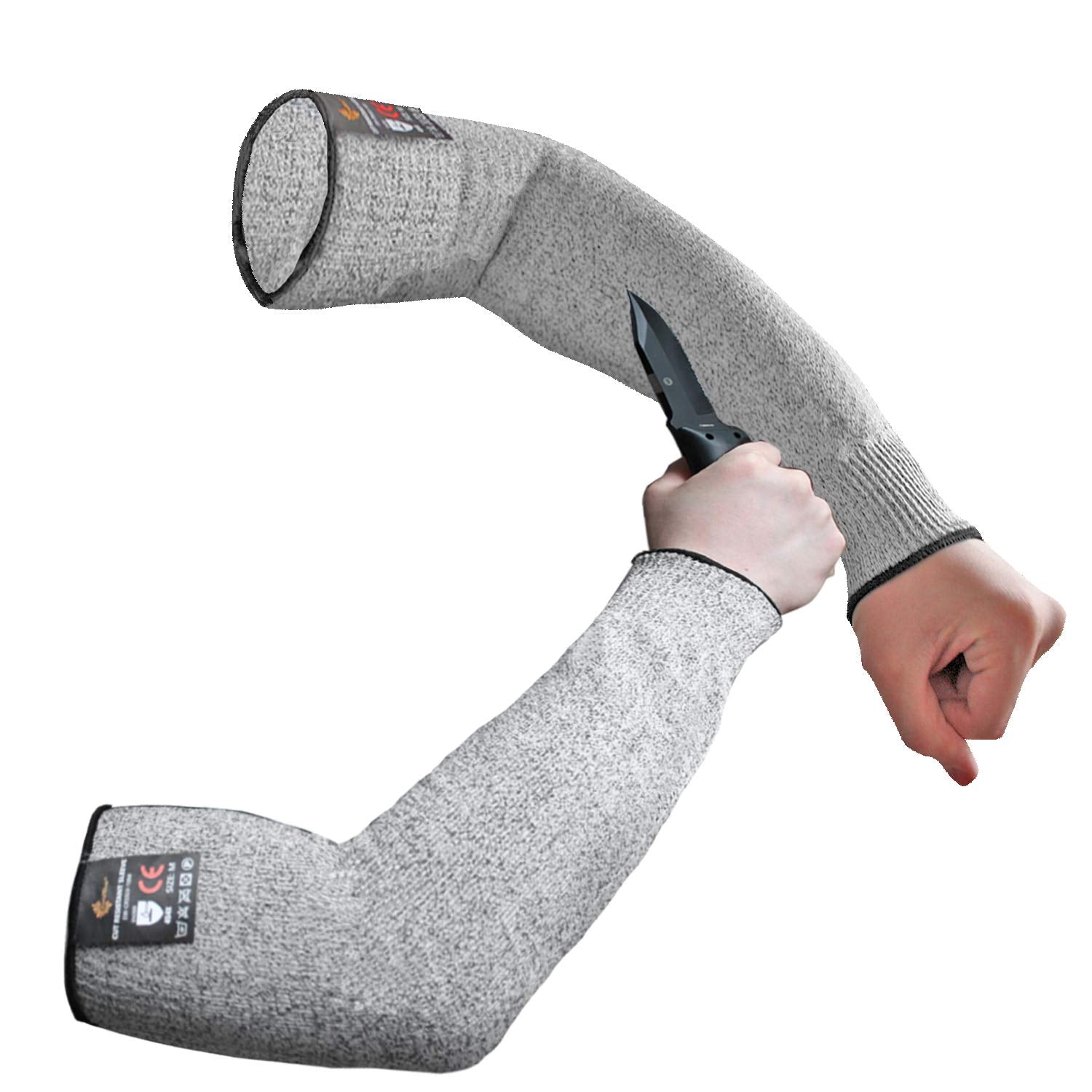 Evridwear 1 Prpack Cut Resistant Sleeves For Arm Work Protection Safety In En388 Level 5, Anti-Puncture Choice With Or Without T