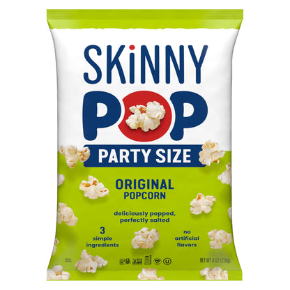SkinnyPop Popcorn, Original, Whole Grain, Dairy-Free Snack, 8oz Family Size Bag