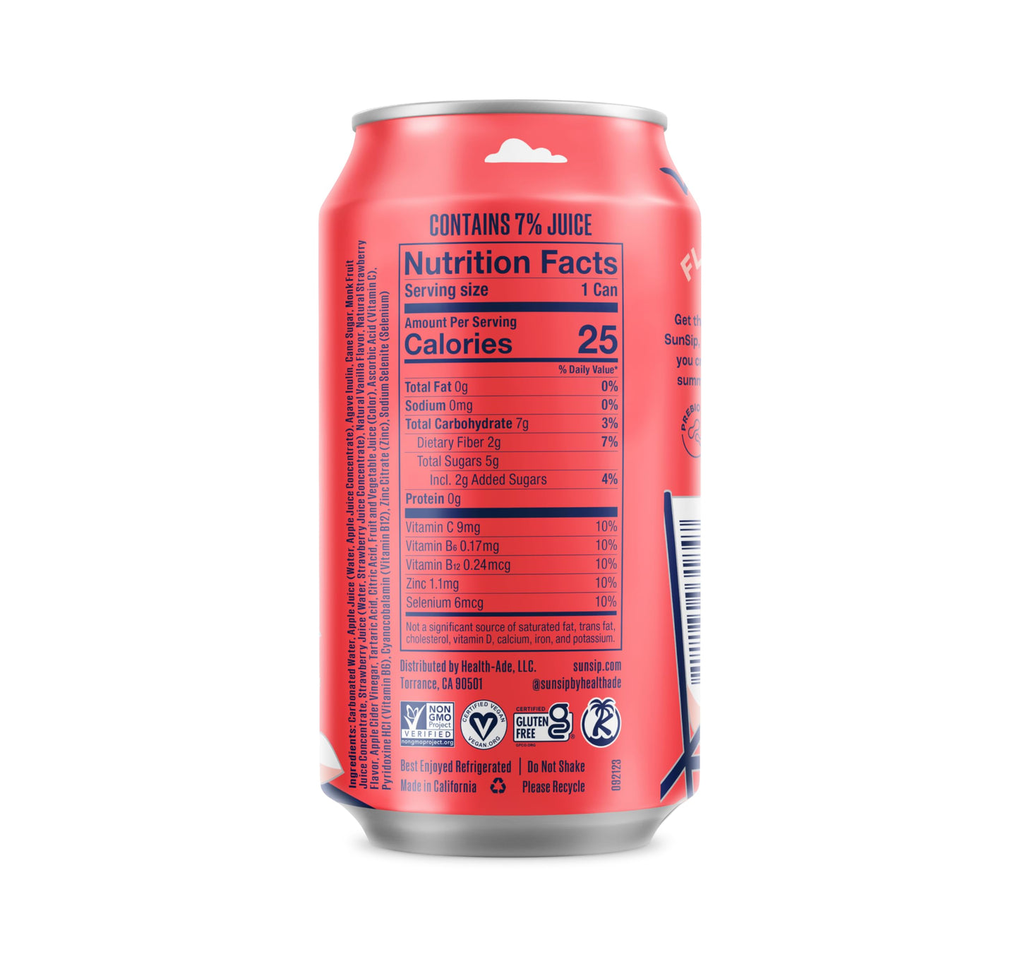 Sunsip Prebiotic Soda With Benefits - Gut-Healthy Beverage With Vitamins And Minerals, 25 Calories, Soda Alternative, Naturally
