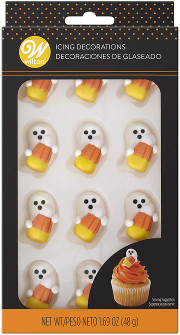Wilton Food Items Royal Icing Decor Cndy, Ghost With Candy Corn