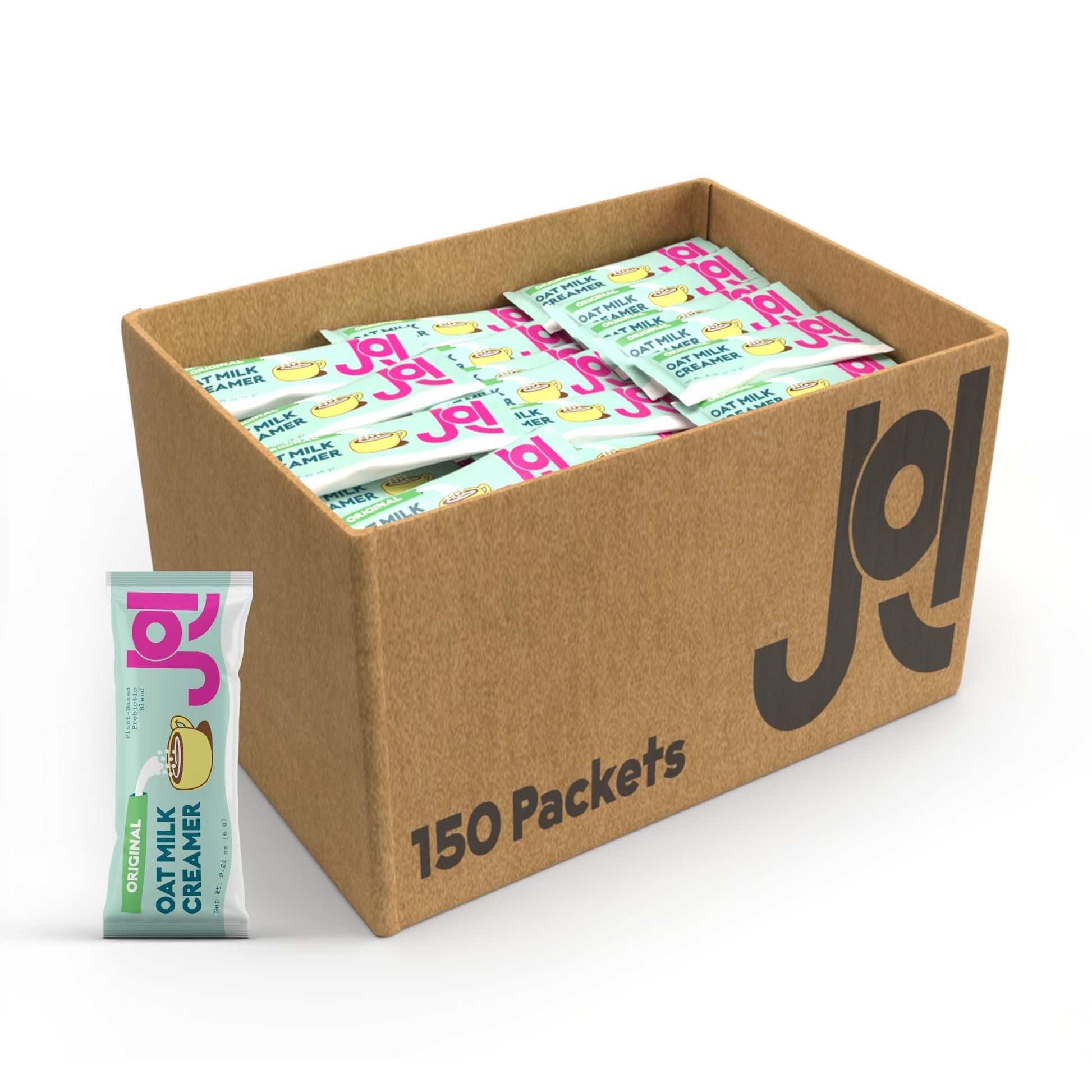 Instant Oat Milk Creamer Case by JOI - 150 Single Servings - Vegan, Kosher, Shelf-Stable, and Gluten-Free - Use for Coffee Cream