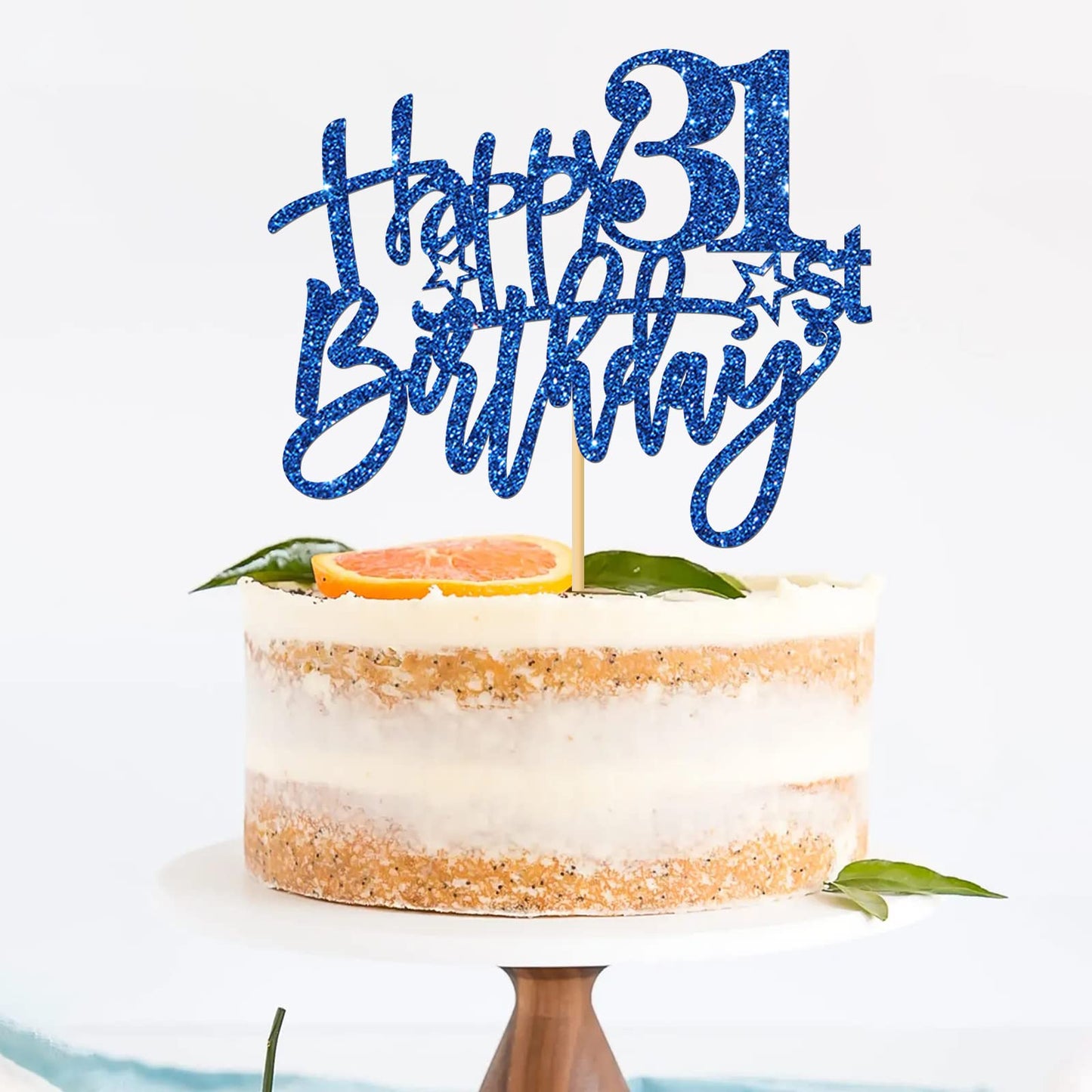 Roadsea Happy 31St Birthday Cake Topper - Girl Boy 31 Years Old Birthday Cake Supplies - 31St Birthday Party Decorations - Blue