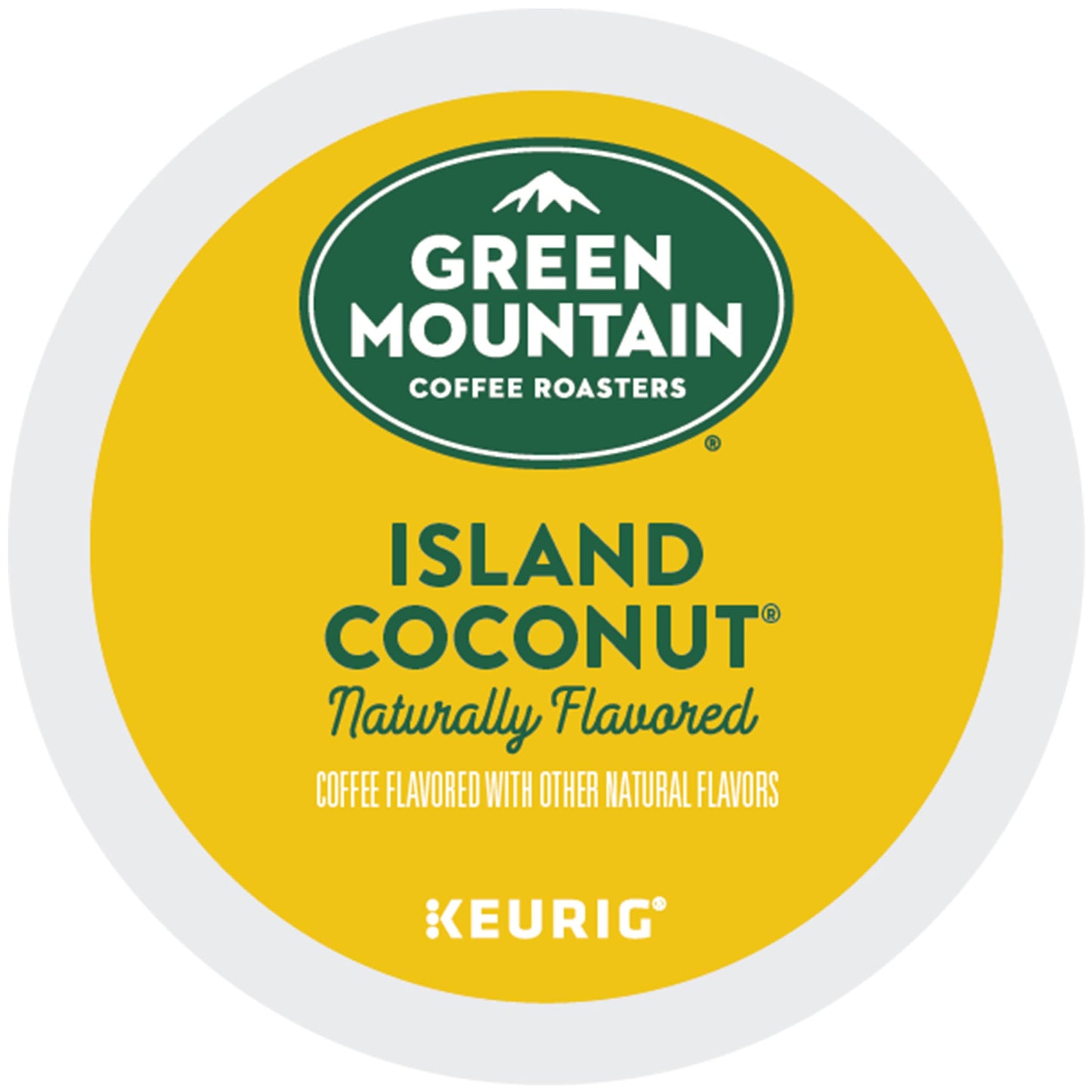Green Mountain Coffee Roasters Island Coconut, Keurig Single-Serve K-Cup Pod, Flavored Light Roast Coffee Pods, 72 Count