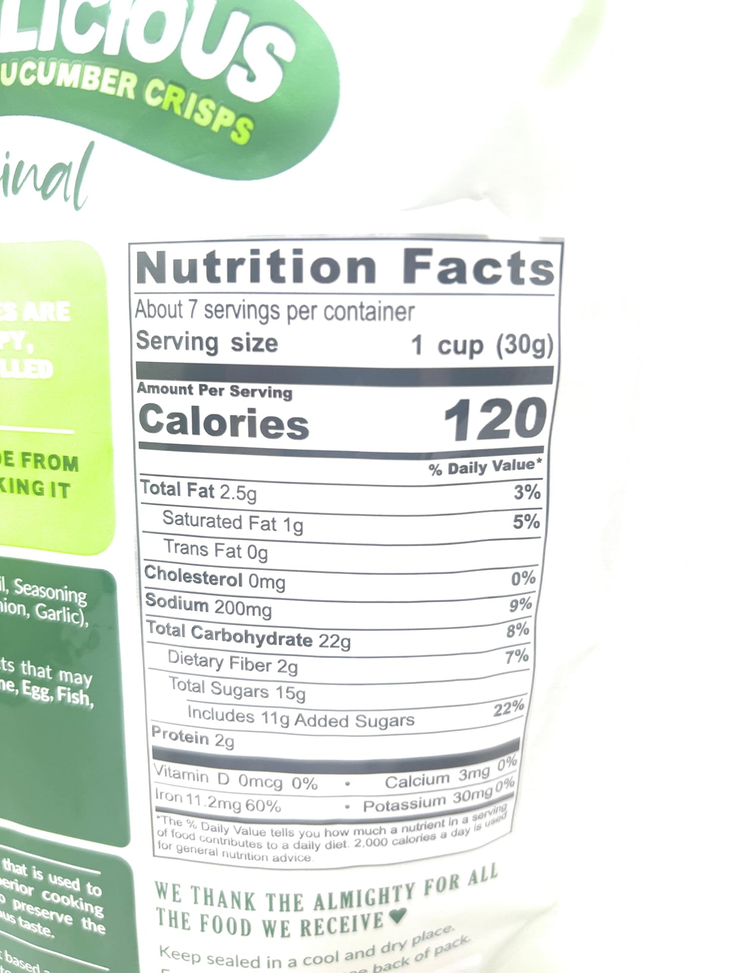 DJ&A Crispy Pickle Flavored Cucumber Crisps, 7.05oz Bag - Crunchy, Flavorful Snack, Perfect for On-the-Go Munching