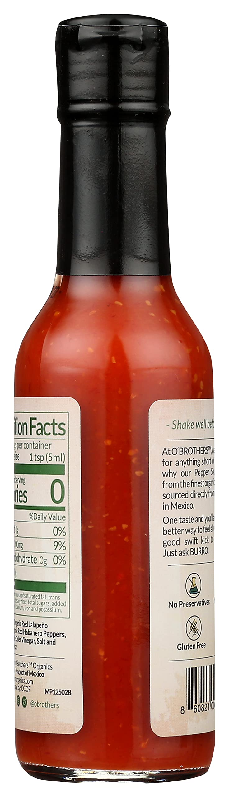 OBrothers Hot Sauce Habanero Pepper Sauce (12X5 OZ)