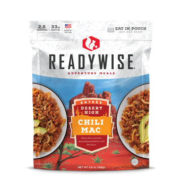 Readywise Adventure Meal Chili Mac With Beef, 2 Servings - Freeze-Dried Mre For Emergency Preparedness, Camping, Hiking, Backpac