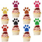 Weecent 48 Pcs Paw Cake Topper - 8 Color Paw Print Cupcake Topper Dog Birthday Party Supplies Dog Cupcake Toppers Pet Puppy Dog