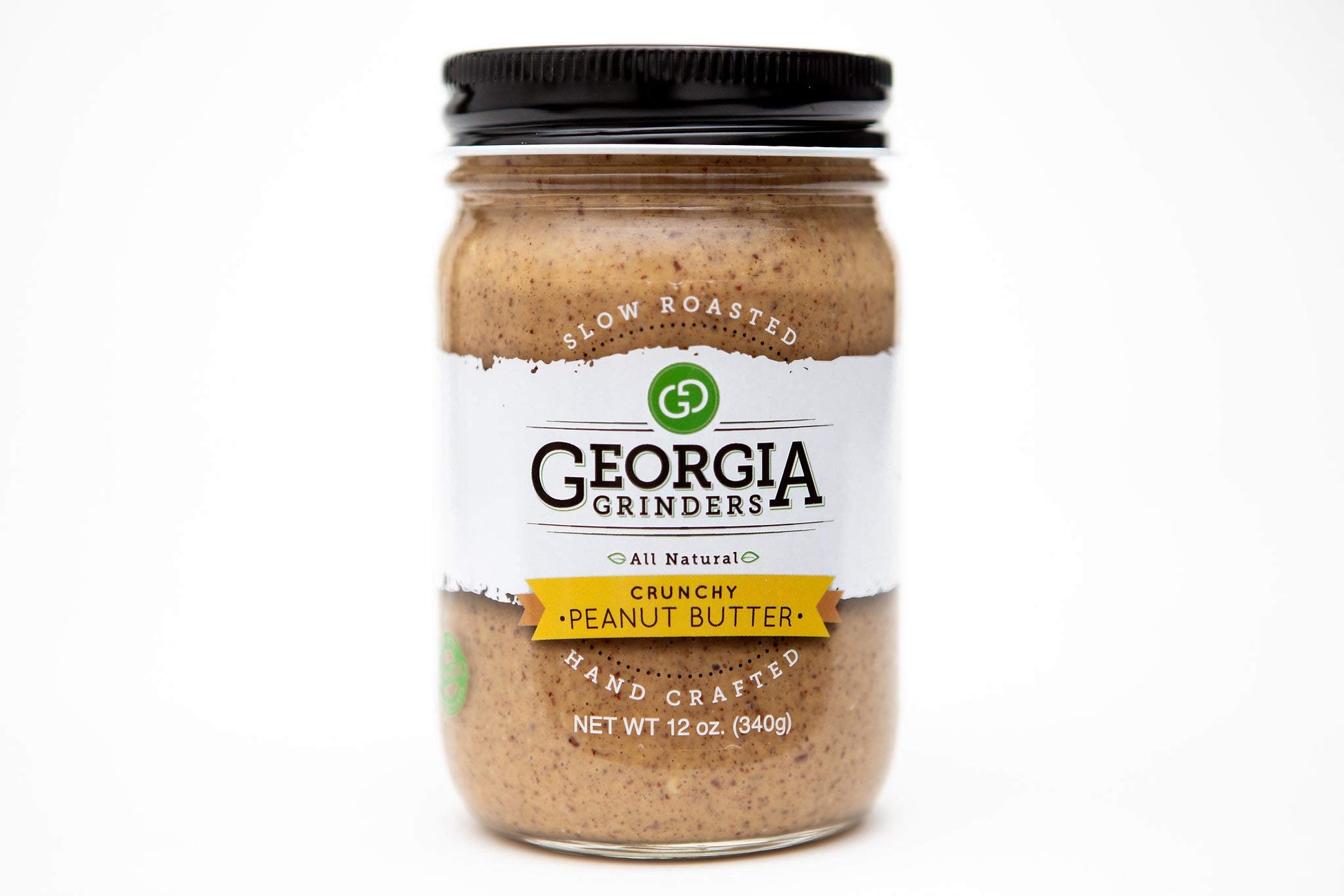Georgia Grinders Crunchy Peanut Butter, No Sugar Added, Gluten-Free, Vegan, 12 Ounce