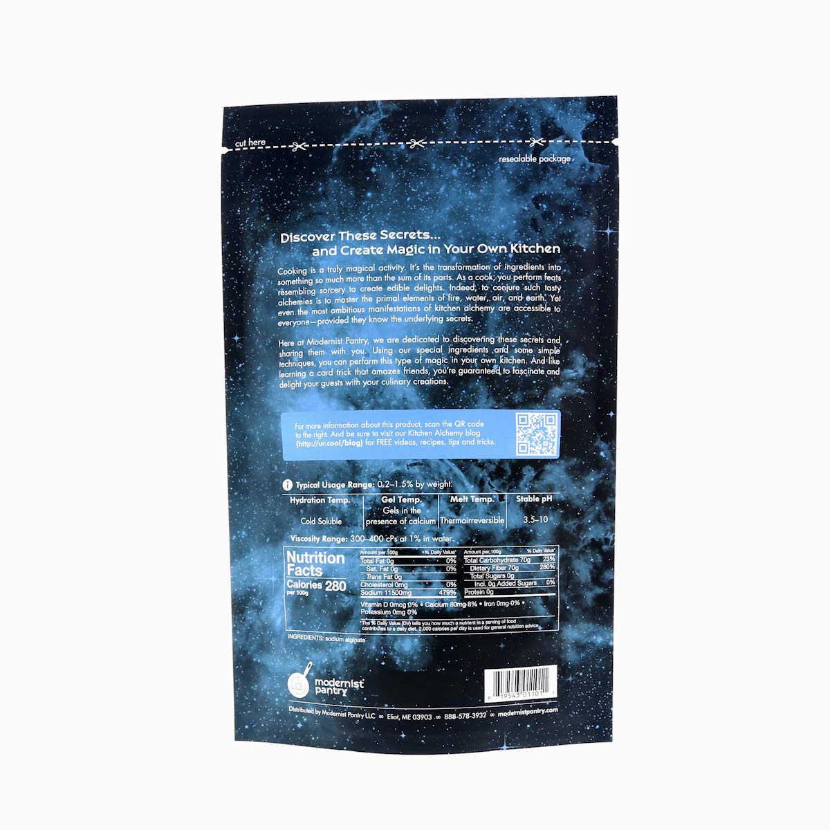 Pure Sodium Alginate (Molecular Gastronomy) ⊘ Non-Gmo Vegan Ou Kosher Certified - 400G/14Oz
