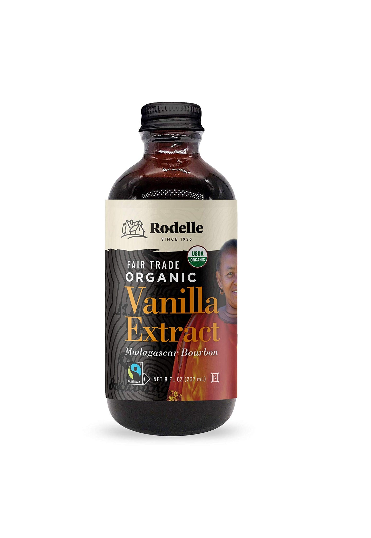 Rodelle Fair Trade Organic Pure Vanilla Extract  8 Oz