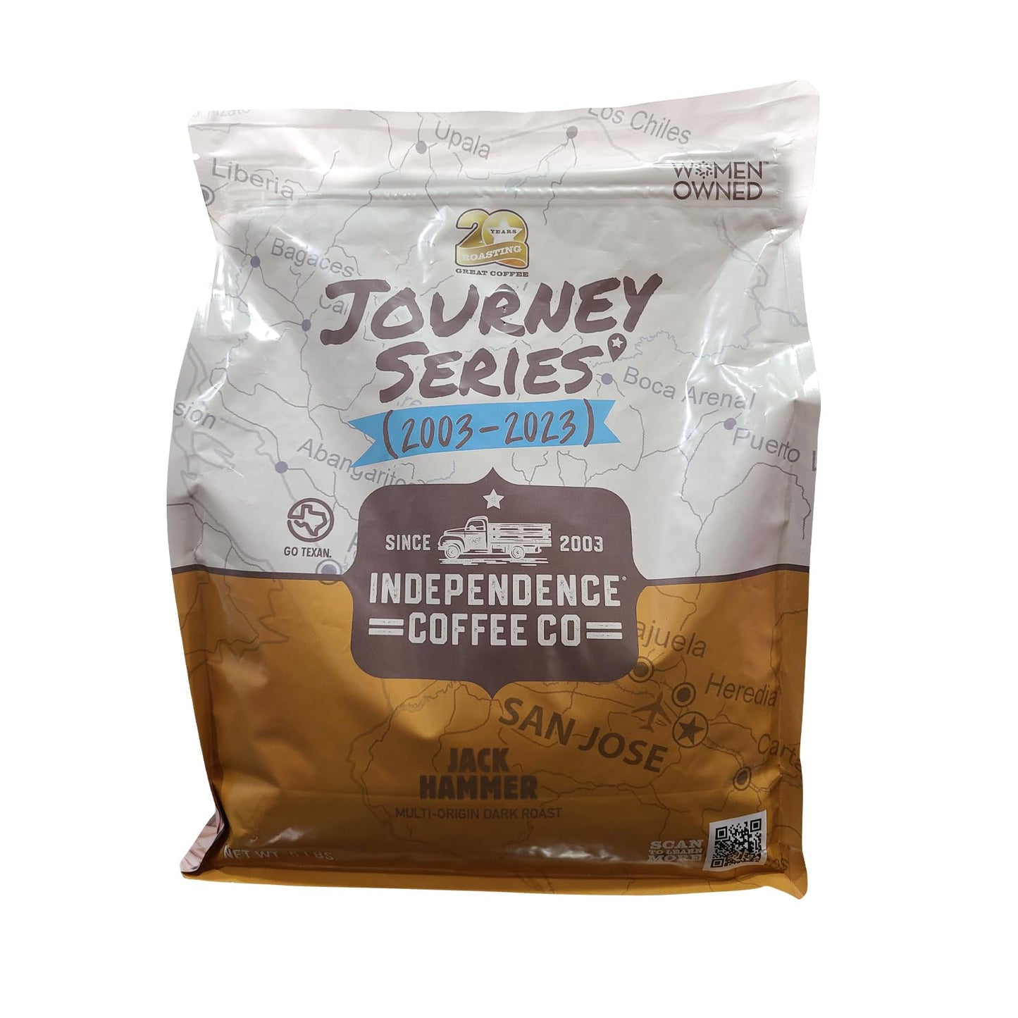 Independence Coffee Co. Dark Roast Whole Bean Coffee, Bold & Earthy, 5 Pound Bag